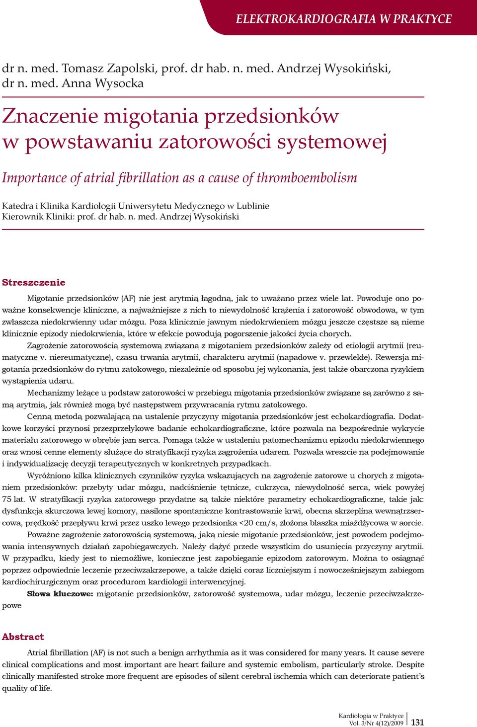 Andrzej Wysokiński, dr n. med.
