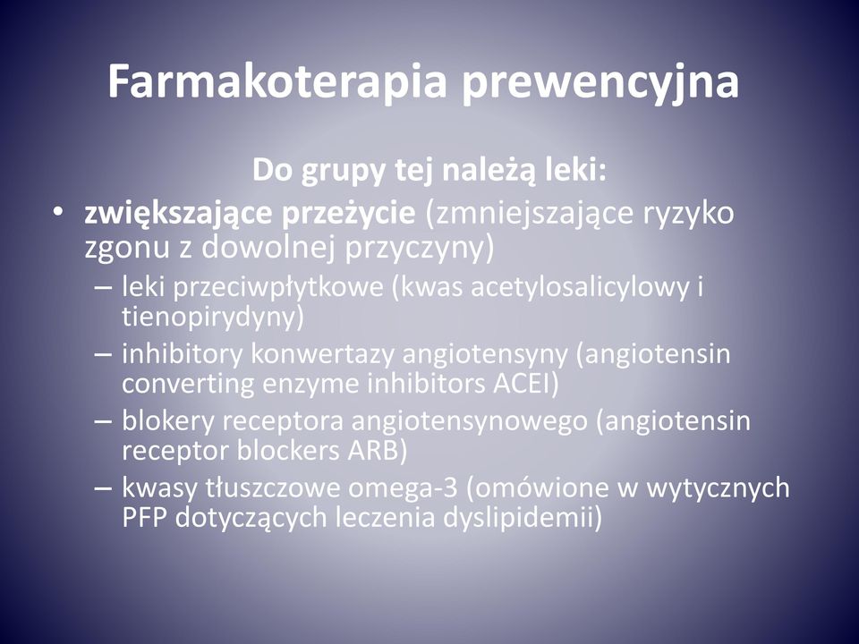 angiotensyny (angiotensin converting enzyme inhibitors ACEI) blokery receptora angiotensynowego