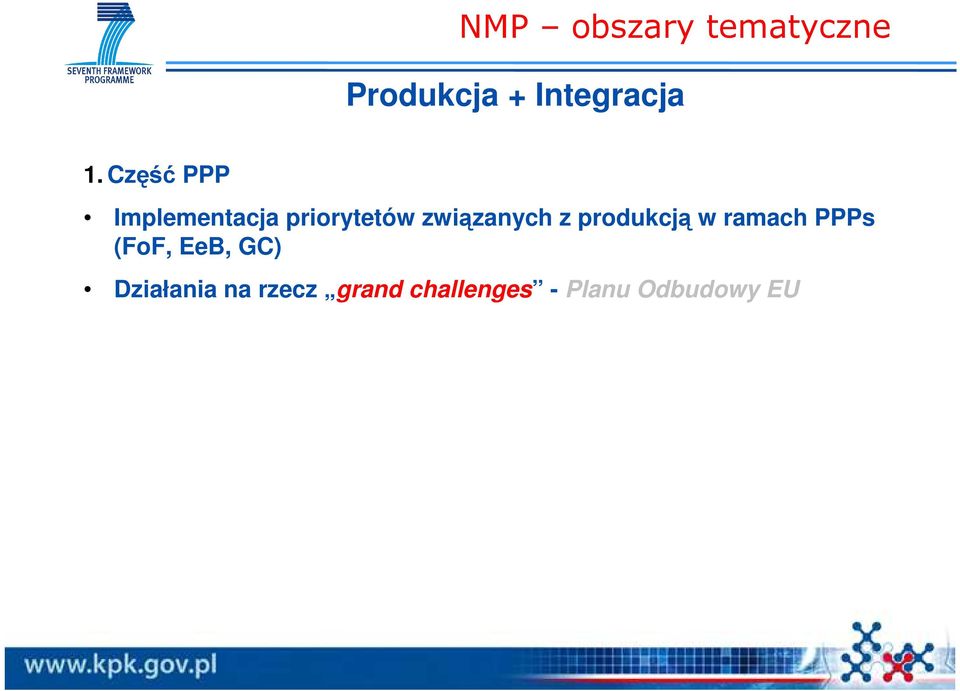 z produkcją w ramach PPPs (FoF, EeB, GC)