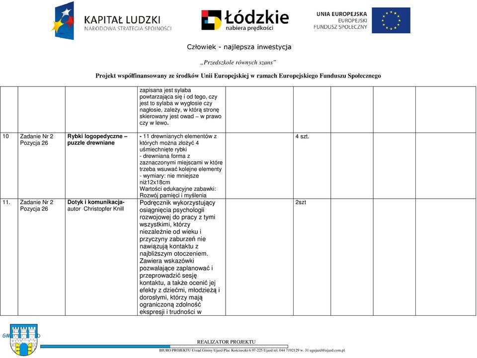 miejscami w które trzeba wsuwać kolejne elementy - wymiary: nie mniejsze niż12x18cm Wartości edukacyjne zabawki: Rozwój pamięci i myślenia Podręcznik wykorzystujący osiągnięcia psychologii rozwojowej