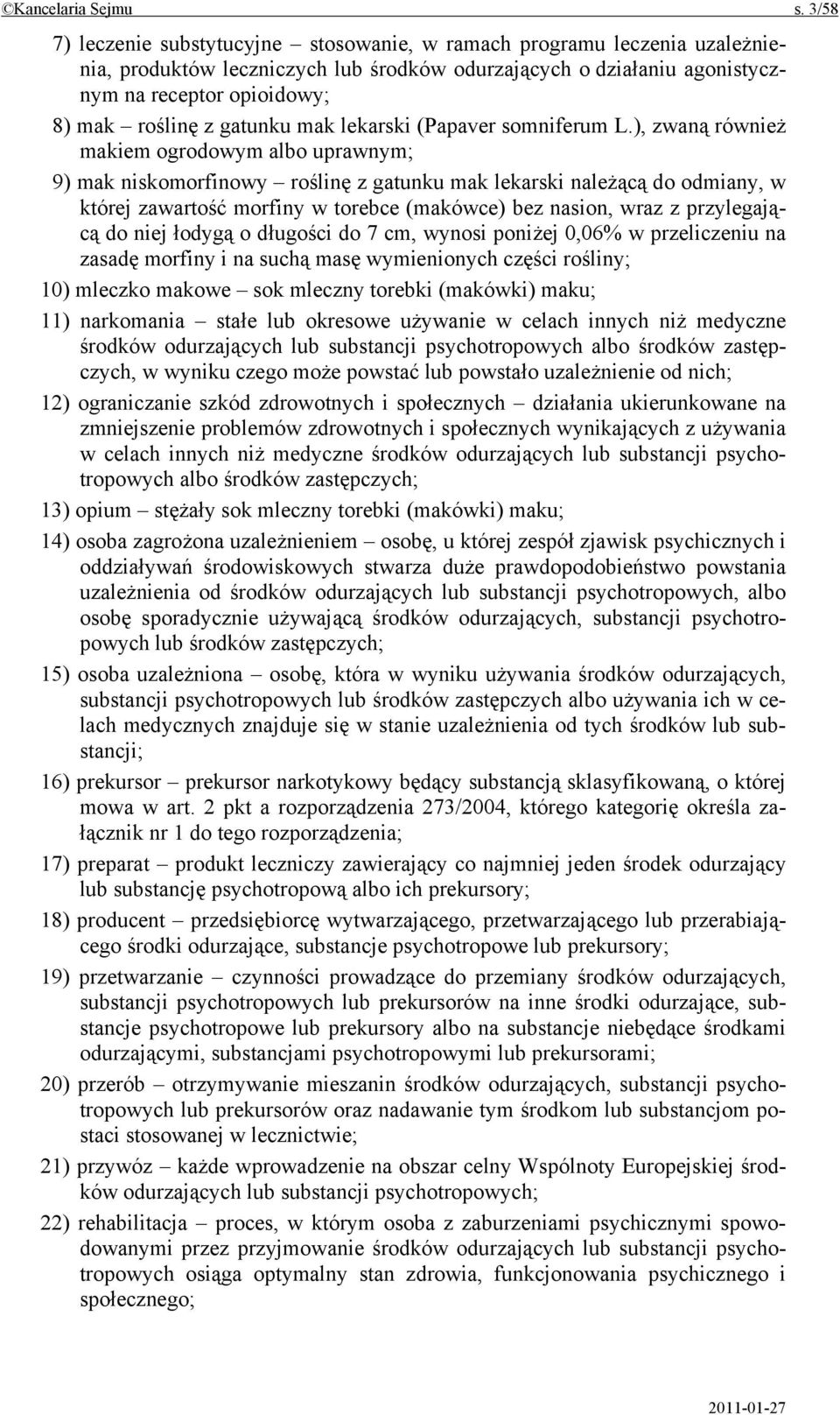 gatunku mak lekarski (Papaver somniferum L.