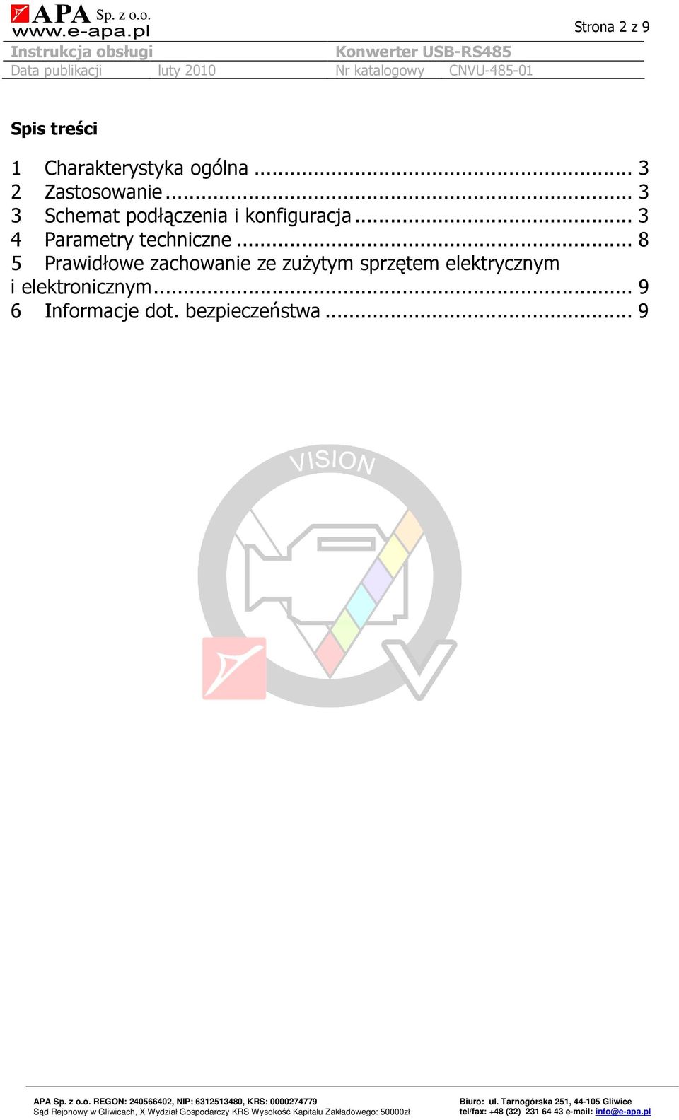 .. 3 4 Parametry techniczne.