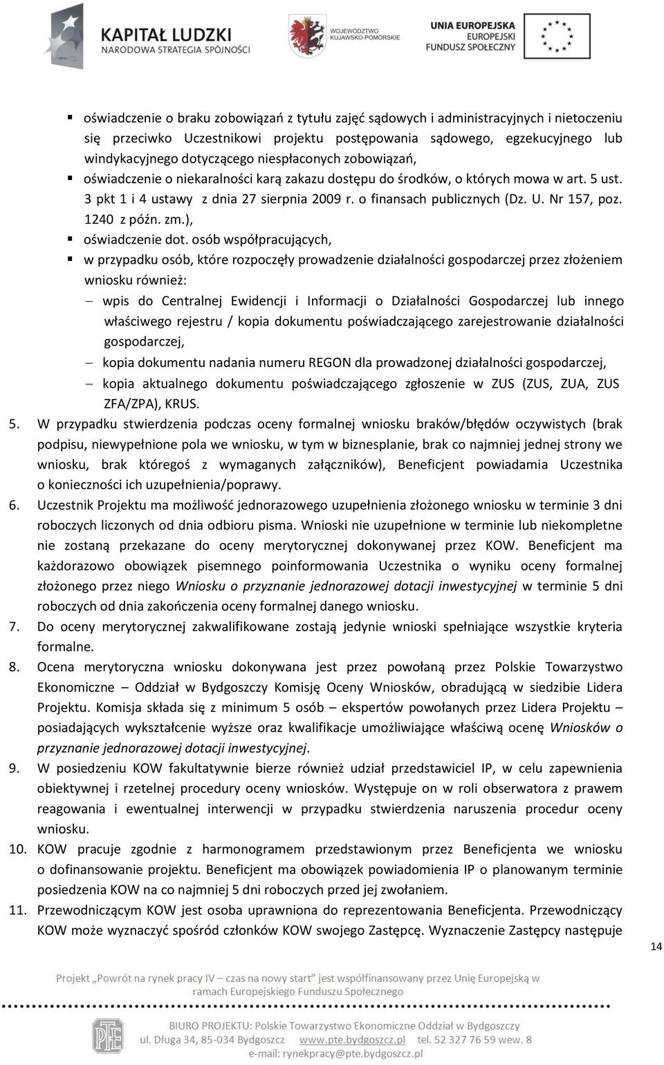 Nr 157, poz. 1240 z późn. zm.), oświadczenie dot.