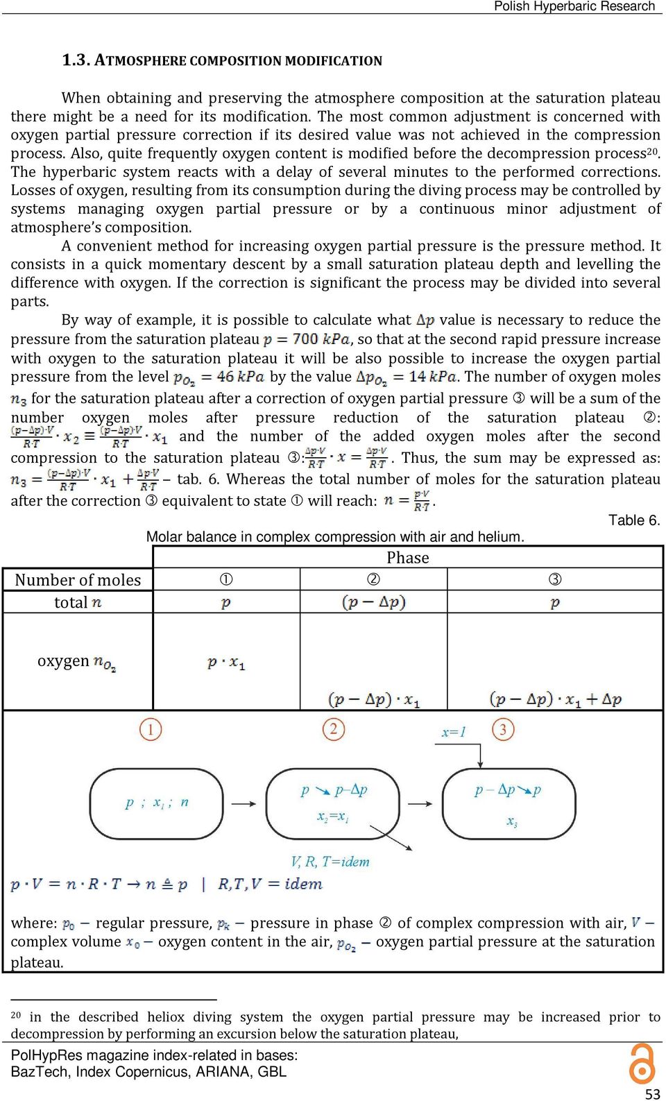 Also, quite frequently oxygen content is modified before the decompression process 20. The hyperbaric system reacts with a delay of several minutes to the performed corrections.