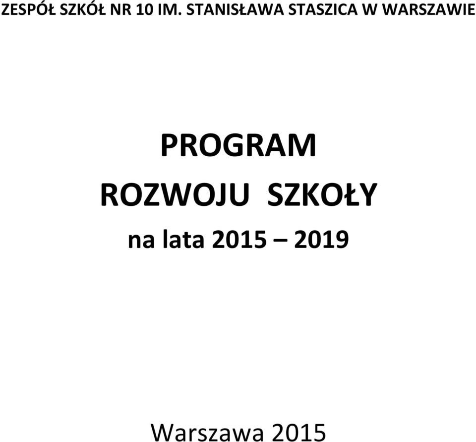 WARSZAWIE PROGRAM ROZWOJU