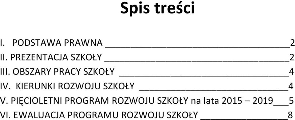 KIERUNKI ROZWOJU SZKOŁY 4 V.