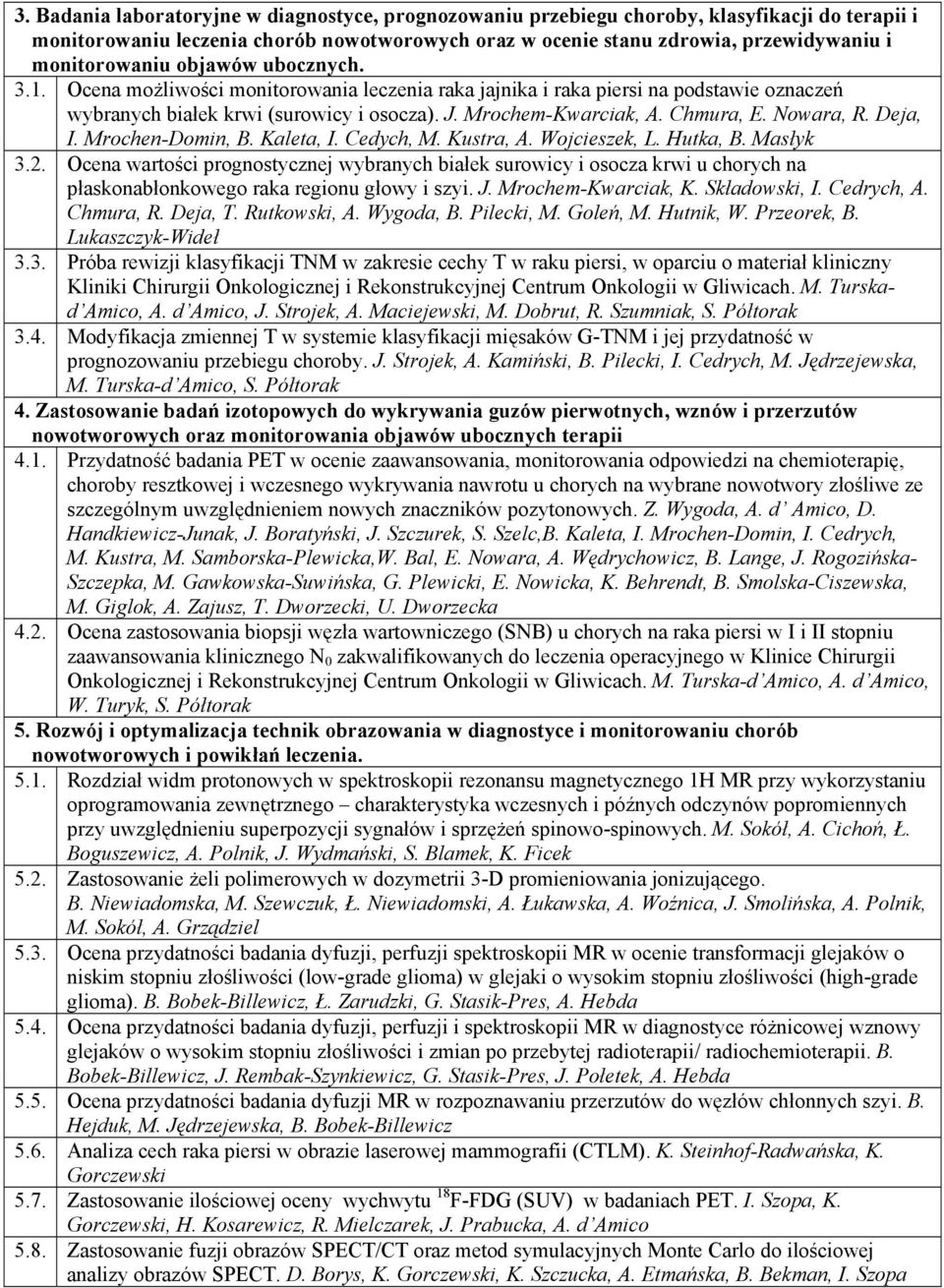 Chmura, E. Nowara, R. Deja, I. Mrochen-Domin, B. Kaleta, I. Cedych, M. Kustra, A. Wojcieszek, L. Hutka, B. Masłyk 3.2.