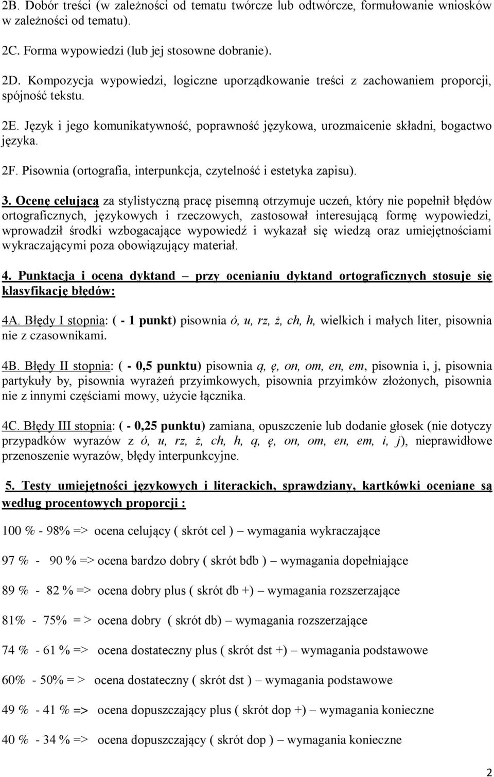 Pisownia (ortografia, interpunkcja, czytelność i estetyka zapisu). 3.