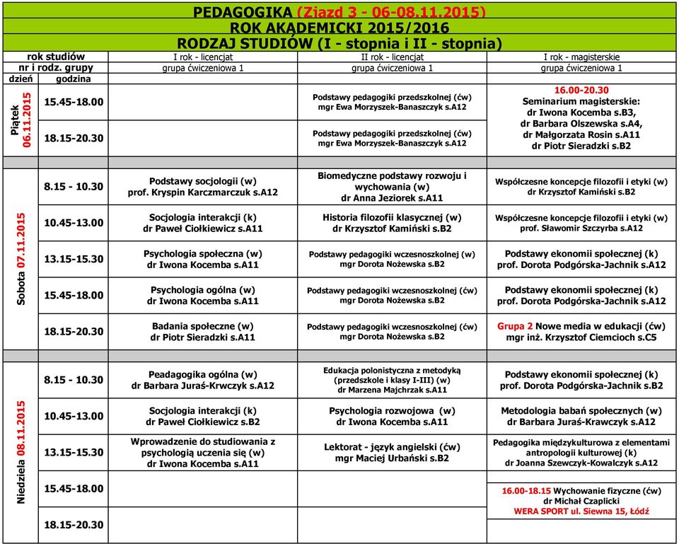 a11 Podstawy pedagogiki wczesnoszkolnej (w) Badania społeczne (w) Grupa 2 Nowe media w edukacji (ćw) dr Barbara