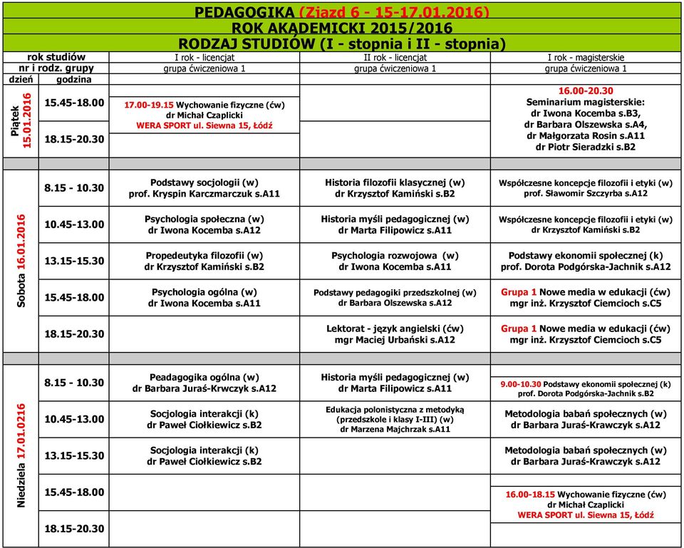 a11 Propedeutyka filozofii (w) Podstawy pedagogiki przedszkolnej (w) dr Barbara Olszewska s.