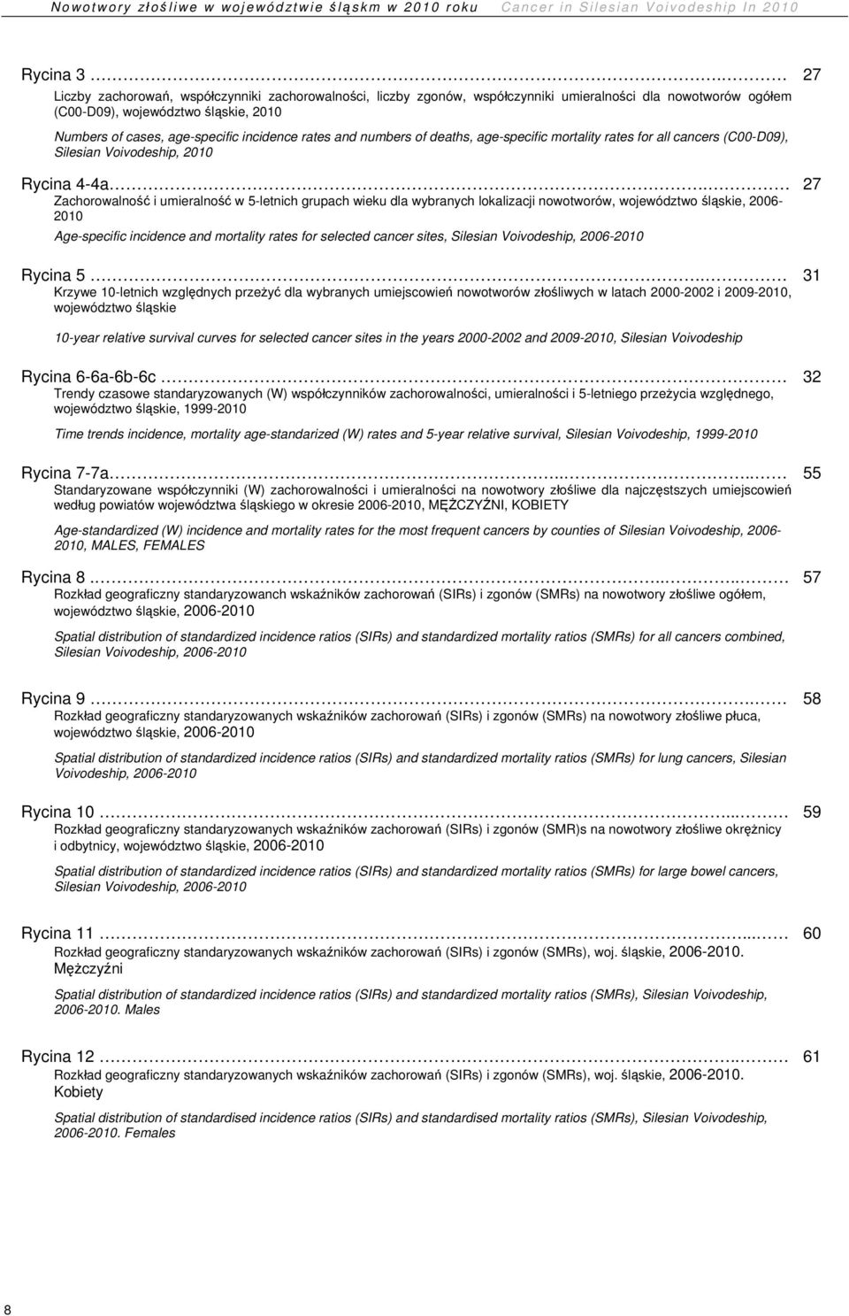 numbers of deaths, age-specific mortality rates for all cancers (C-D9), Silesian Voivodeship, 21 Rycina 4-4a.