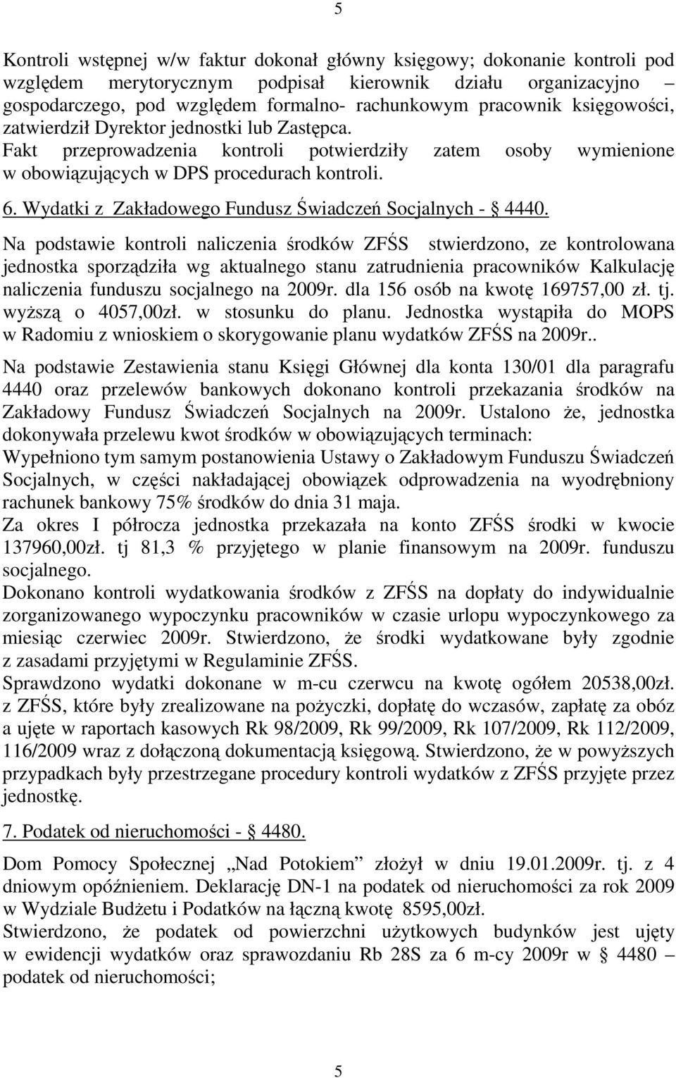 Wydatki z Zakładowego Fundusz Świadczeń Socjalnych - 4440.