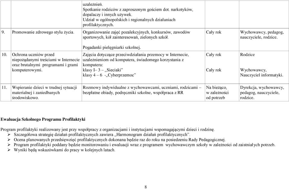 Ochrona uczniów przed niepożądanymi treściami w Internecie oraz brutalnymi programami i grami komputerowymi.