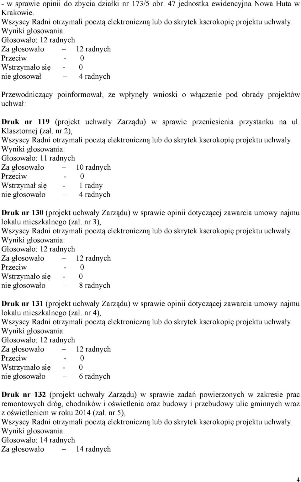 sprawie przeniesienia przystanku na ul. Klasztornej (zał.