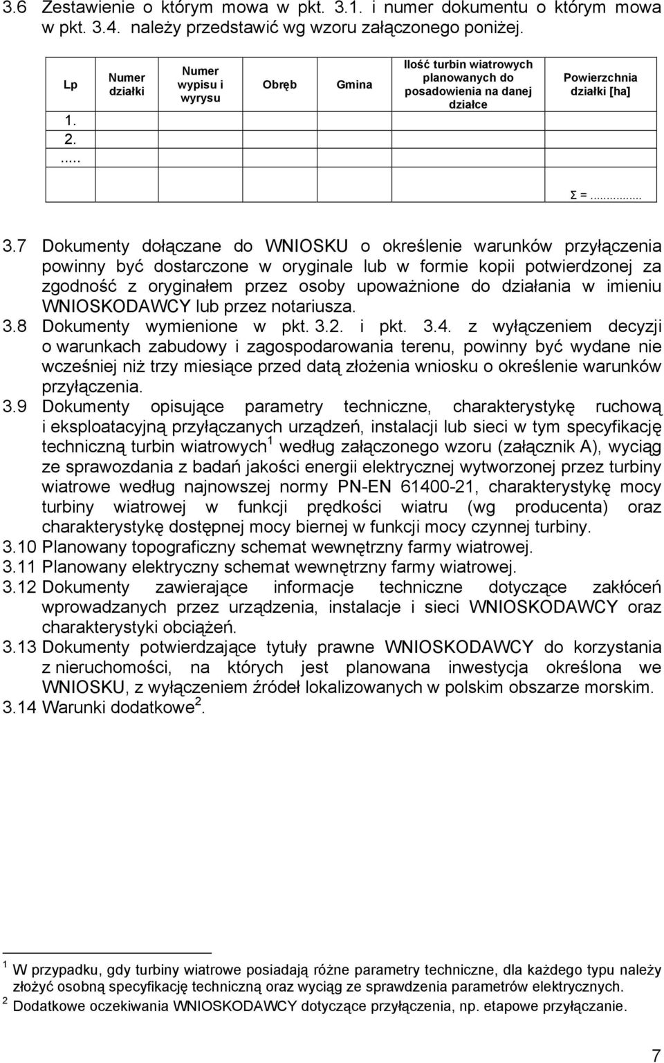 7 Dokumenty dołączane do WNIOSKU o określenie warunków przyłączenia powinny być dostarczone w oryginale lub w formie kopii potwierdzonej za zgodność z oryginałem przez osoby upoważnione do działania