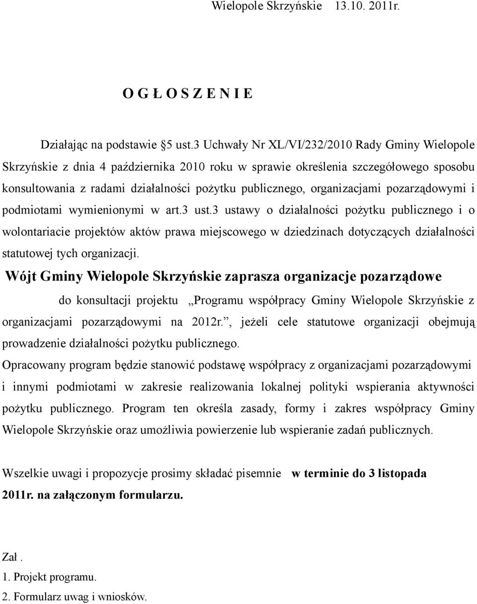 organizacjami pozarządowymi i podmiotami wymienionymi w art.3 ust.