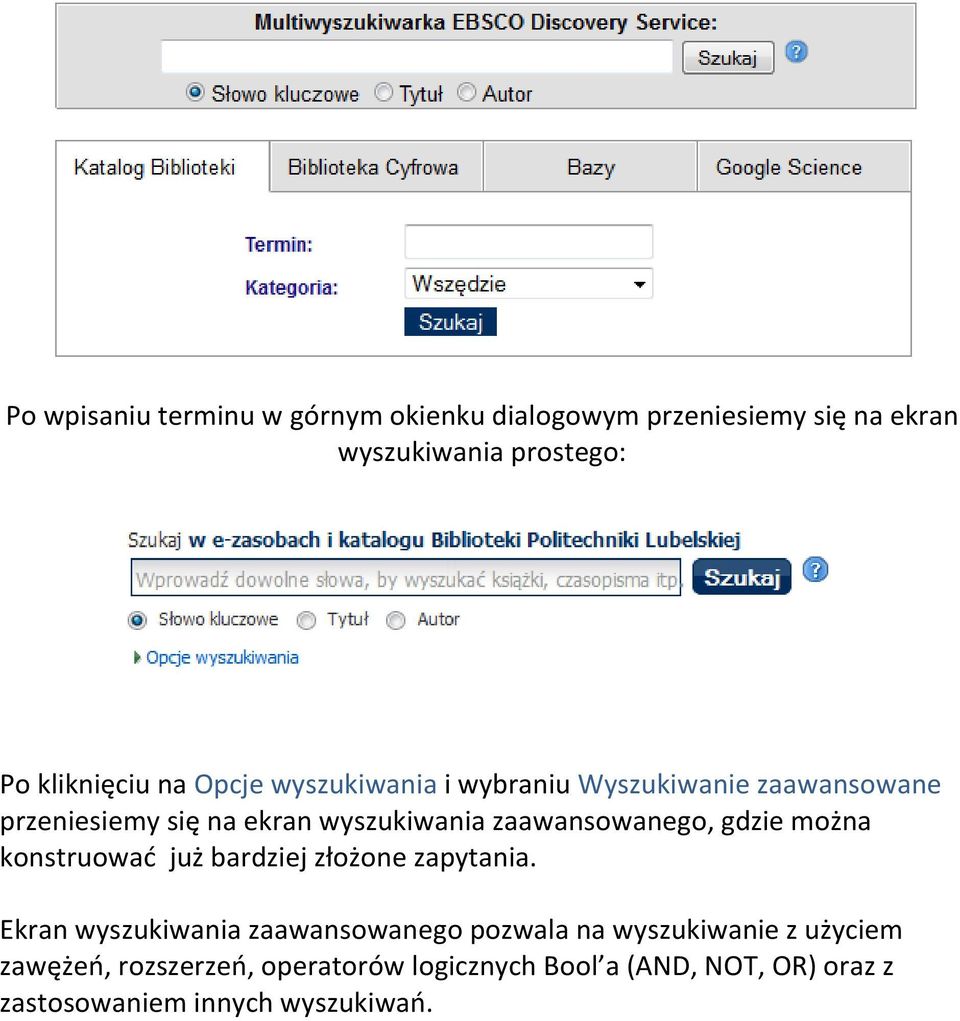 gdzie można konstruować już bardziej złożone zapytania.