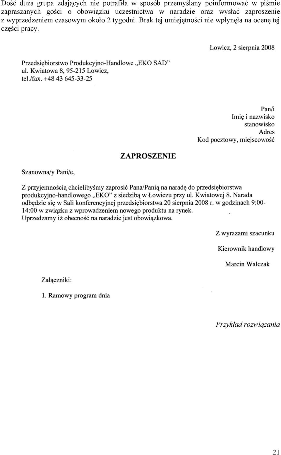 naradzie oraz wysłać zaproszenie z wyprzedzeniem czasowym około 2