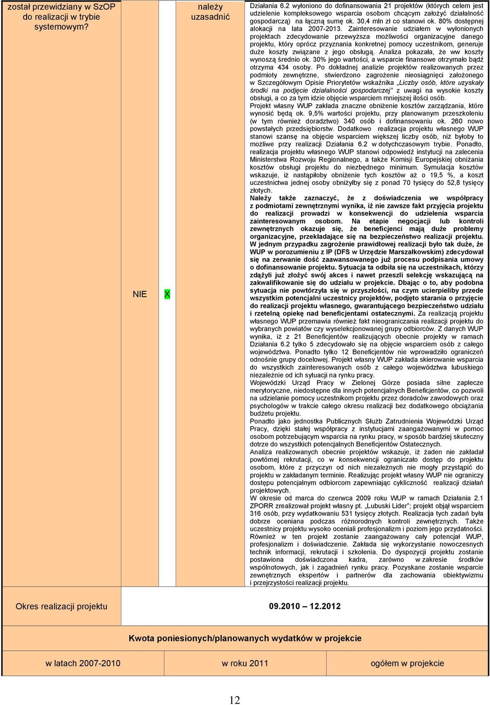 80% dostępnej alokacji na lata 2007-2013.