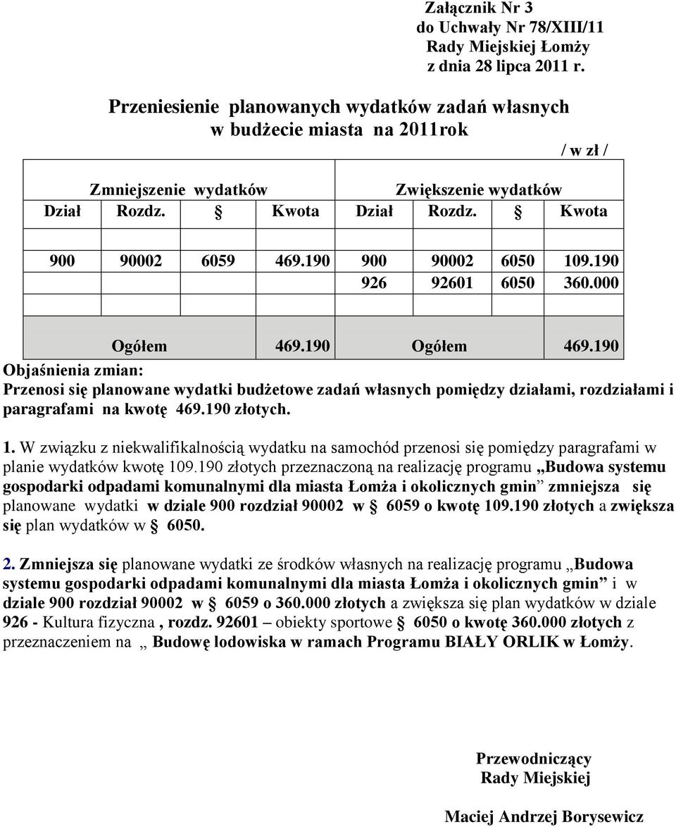 190 900 90002 6050 109.190 926 92601 6050 360.000 Ogółem 469.190 Ogółem 469.
