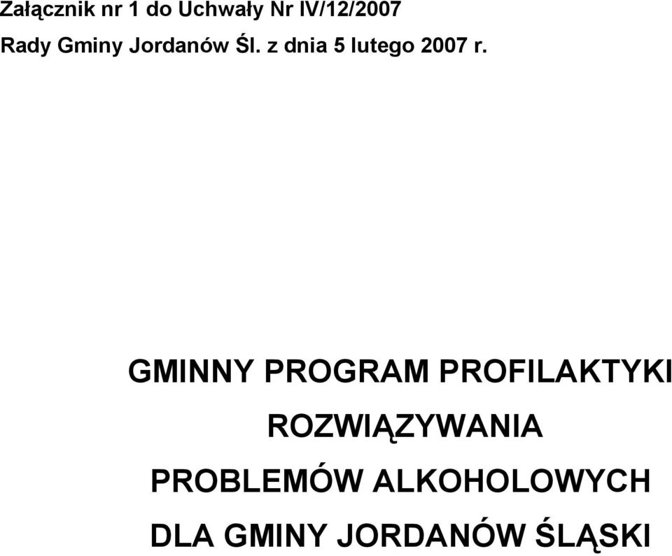 GMINNY PROGRAM PROFILAKTYKI ROZWIĄZYWANIA