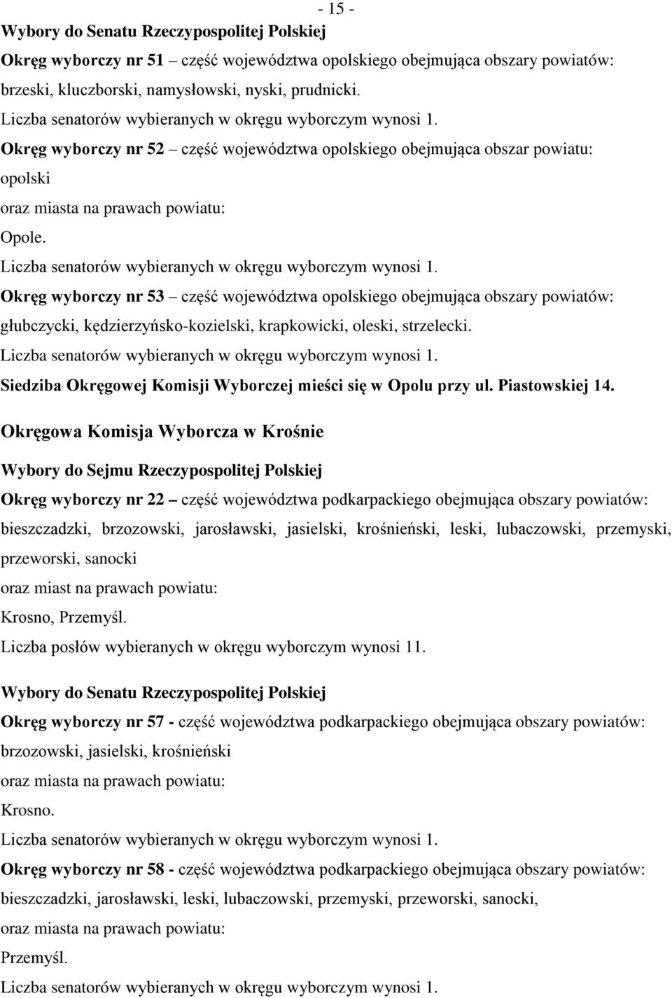 Okręg wyborczy nr 53 część województwa opolskiego obejmująca obszary głubczycki, kędzierzyńsko-kozielski, krapkowicki, oleski, strzelecki.