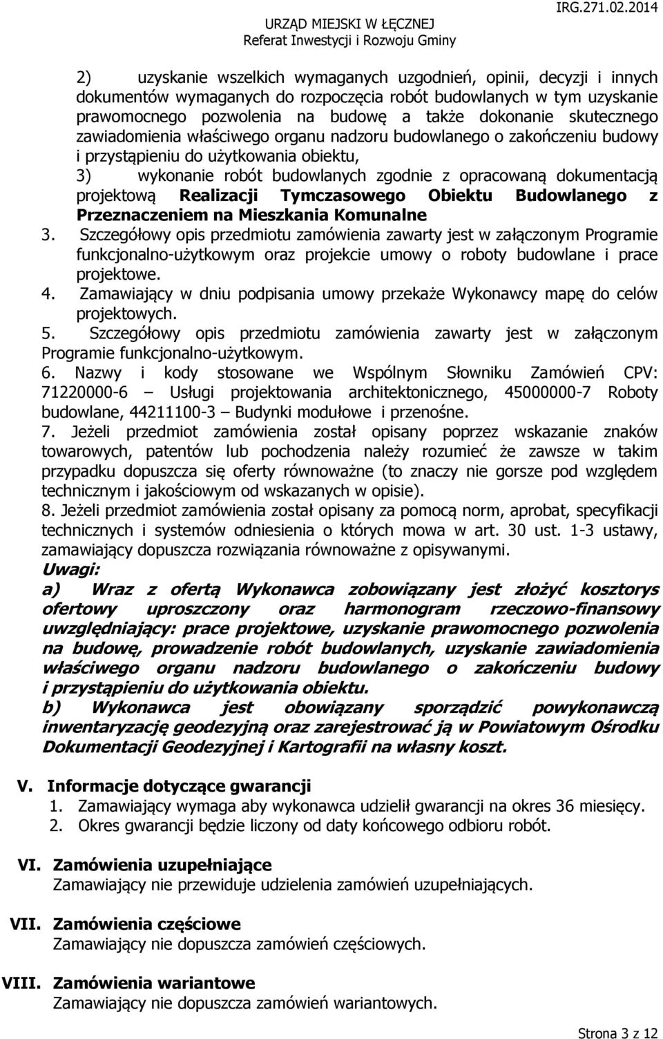 projektową Realizacji Tymczasowego Obiektu Budowlanego z Przeznaczeniem na Mieszkania Komunalne 3.