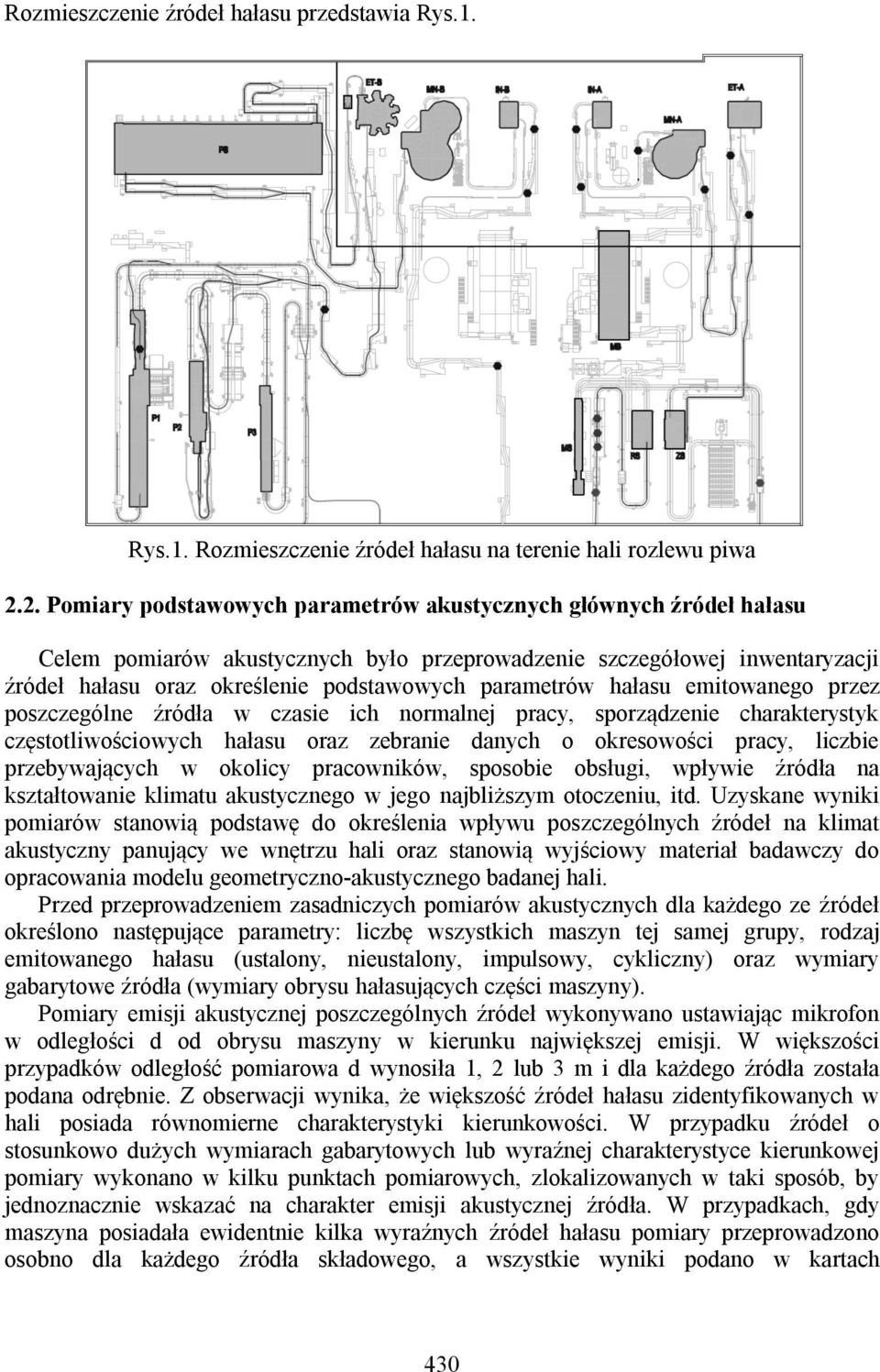 parametrów hałasu emitowanego przez poszczególne źródła w czasie ich normalnej pracy, sporządzenie charakterystyk częstotliwościowych hałasu oraz zebranie danych o okresowości pracy, liczbie