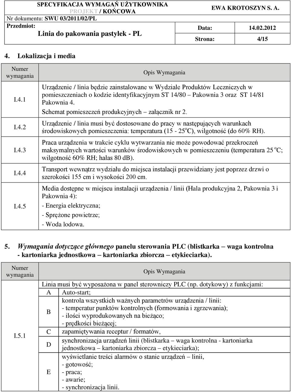 Schemat pomieszczeń produkcyjnych załącznik nr 2.