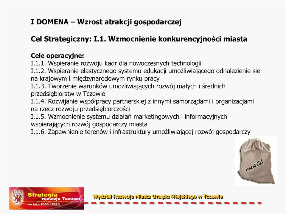 Tworzenie warunków umożliwiających rozwój małych i średnich przedsiębiorstw w Tczewie I.1.4.