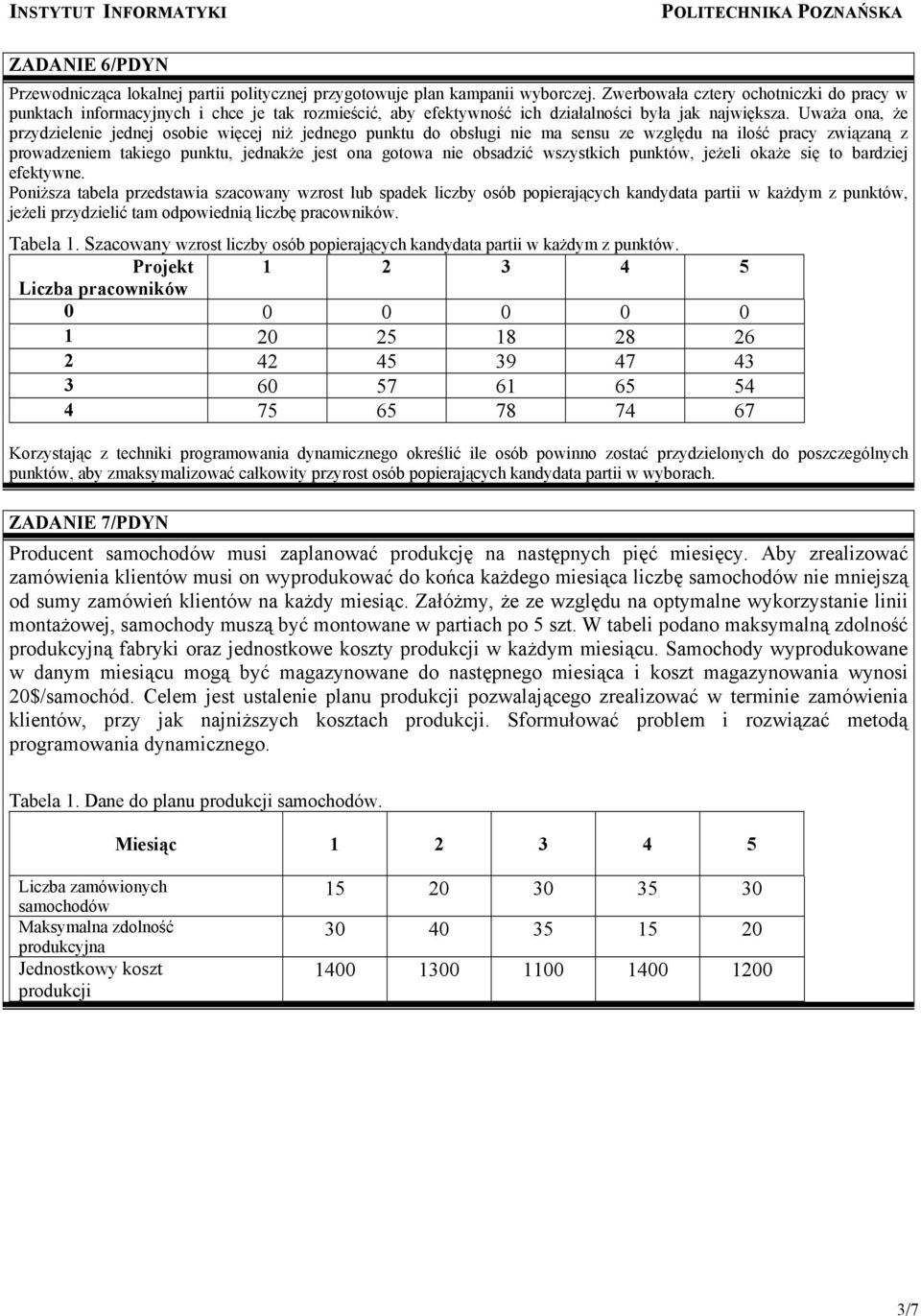 Uważa ona, że przydzielenie jednej osobie więcej niż jednego punktu do obsługi nie ma sensu ze względu na ilość pracy związaną z prowadzeniem takiego punktu, jednakże jest ona gotowa nie obsadzić