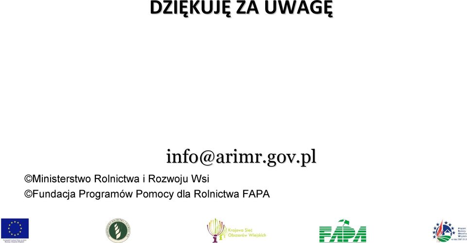 Rozwoju Wsi info@arimr.gov.