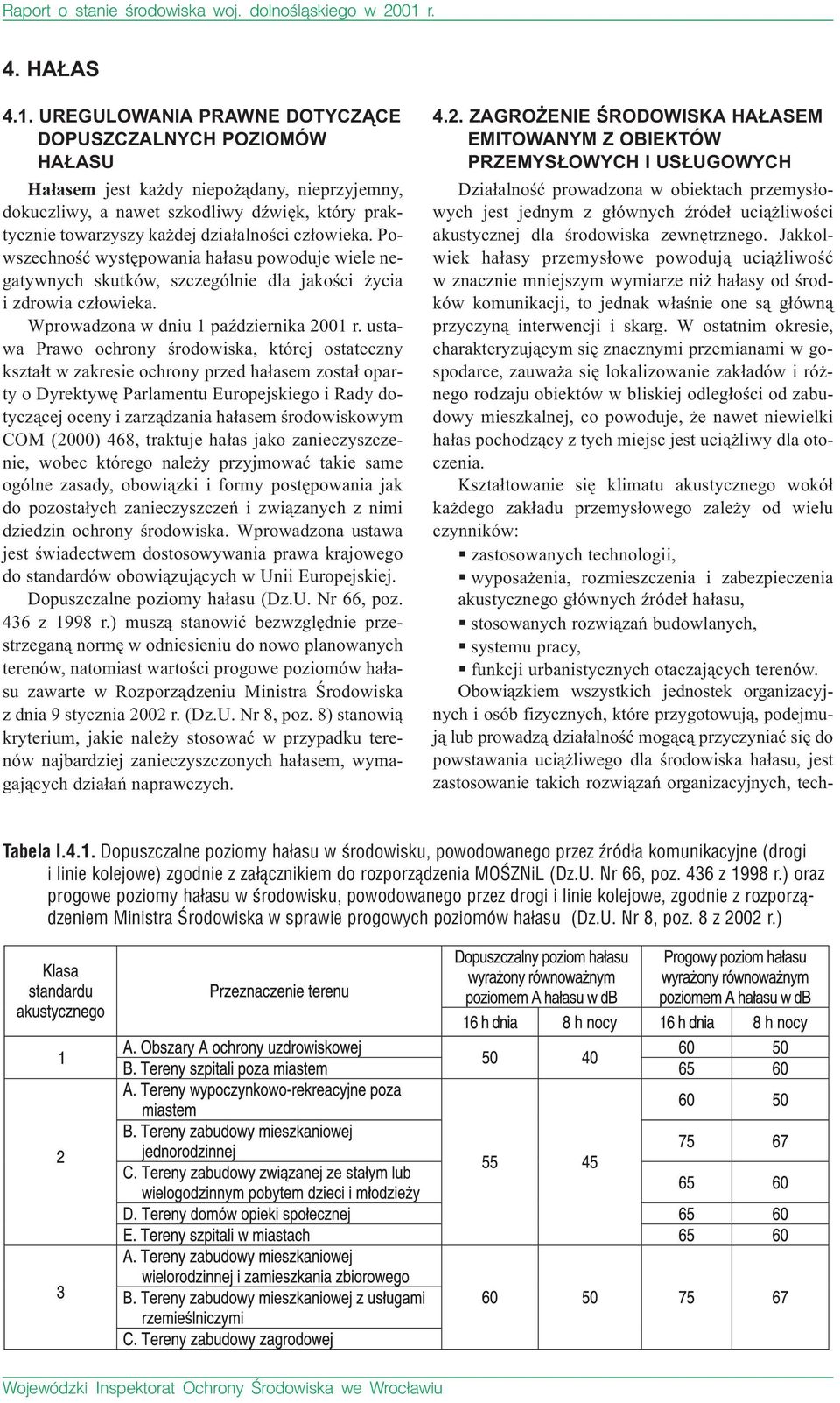 UREGULOWANIA PRAWNE DOTYCZĄCE DOPUSZCZALNYCH POZIOMÓW HAŁASU Hałasem jest każdy niepożądany, nieprzyjemny, dokuczliwy, a nawet szkodliwy dźwięk, który praktycznie towarzyszy każdej działalności