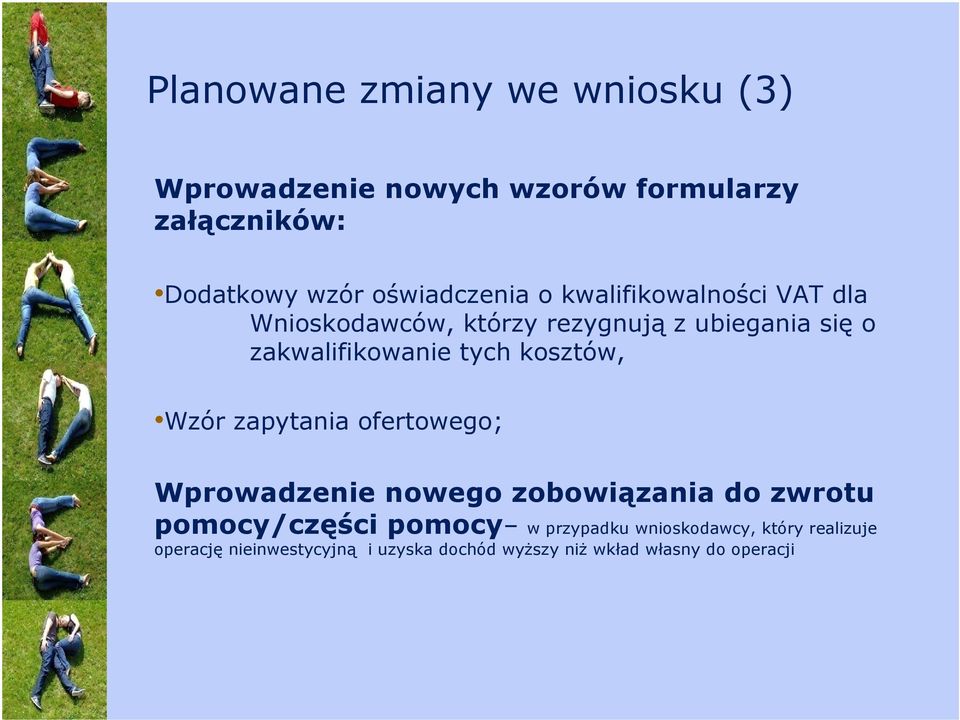 tych kosztów, Wzór zapytania ofertowego; Wprowadzenie nowego zobowiązania do zwrotu pomocy/części pomocy w