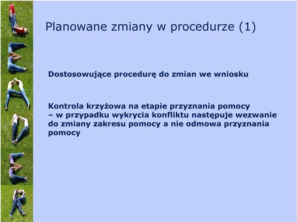 przyznania pomocy w przypadku wykrycia konfliktu