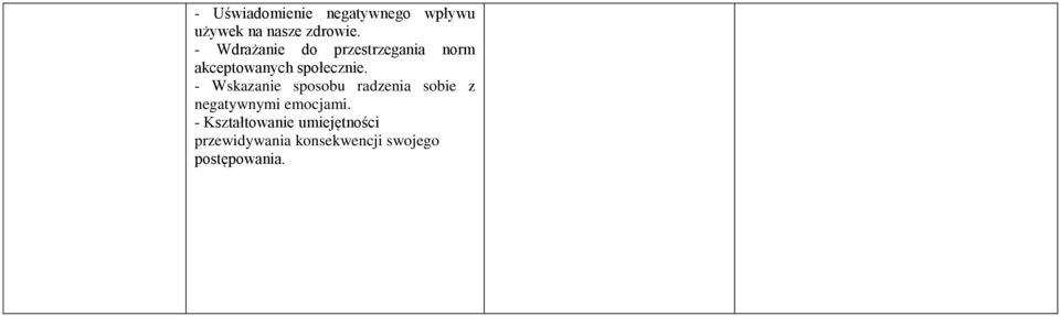 - Wskazanie sposobu radzenia sobie z negatywnymi emocjami.