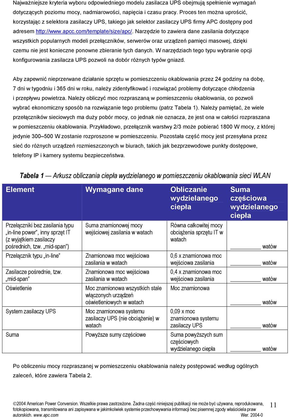 Narzędzie to zawiera dane zasilania dotyczące wszystkich popularnych modeli przełączników, serwerów oraz urządzeń pamięci masowej, dzięki czemu nie jest konieczne ponowne zbieranie tych danych.