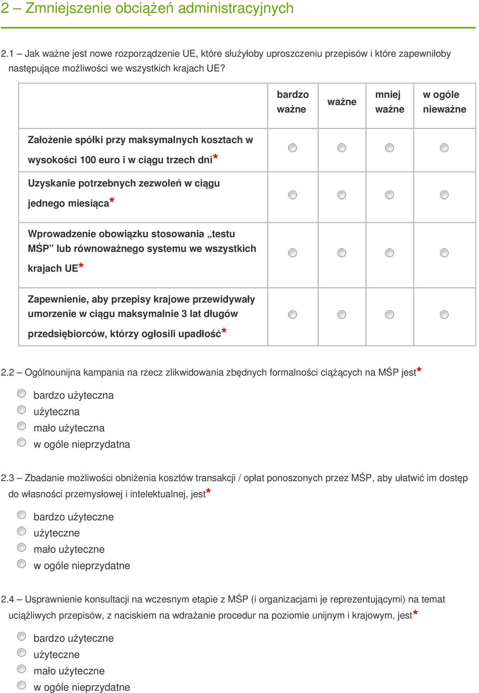 równogo systemu we wszystkich krajach UE Zapewnienie, aby przepisy krajowe przewidywały umorzenie w ciągu maksymalnie 3 lat długów przedsiębiorców, którzy ogłosili upadłość 2.