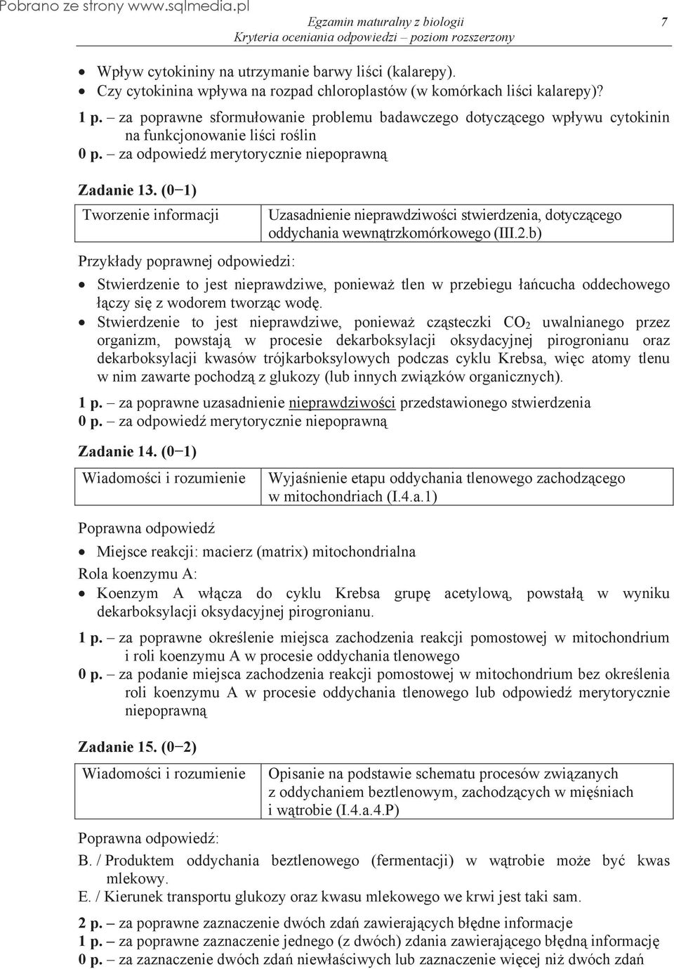 (01) Uzasadnienie nieprawdziwoci stwierdzenia, dotyczcego oddychania wewntrzkomórkowego (III.2.