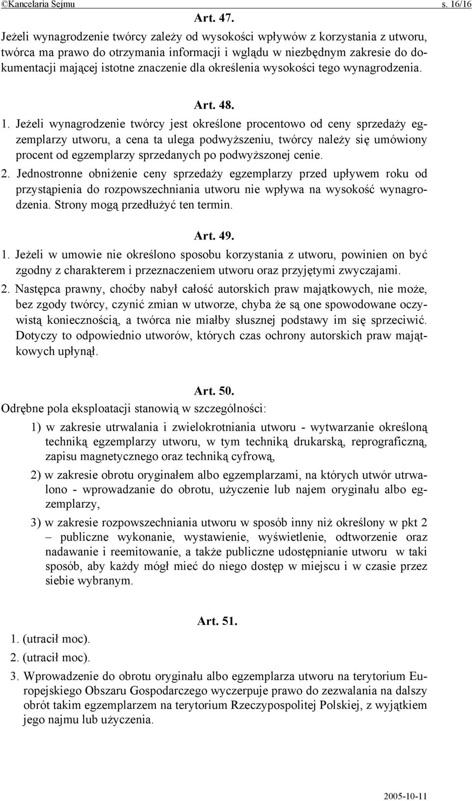 określenia wysokości tego wynagrodzenia. Art. 48. 1.