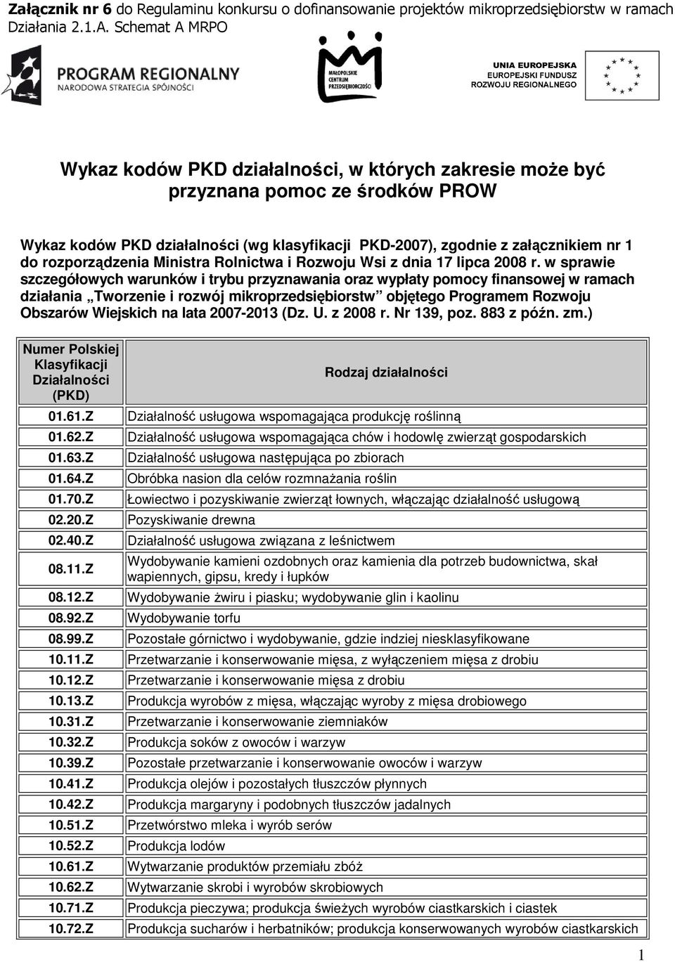 rozporządzenia Ministra Rolnictwa i Rozwoju Wsi z dnia 17 lipca 2008 r.