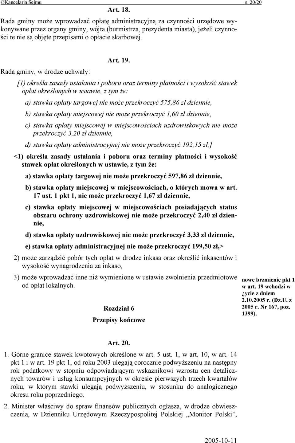 skarbowej. Art. 19.