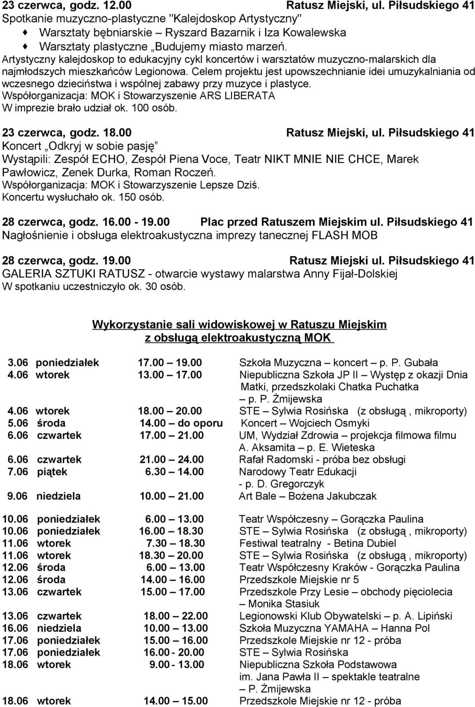 Artystyczny kalejdoskop to edukacyjny cykl koncertów i warsztatów muzyczno-malarskich dla najmłodszych mieszkańców Legionowa.