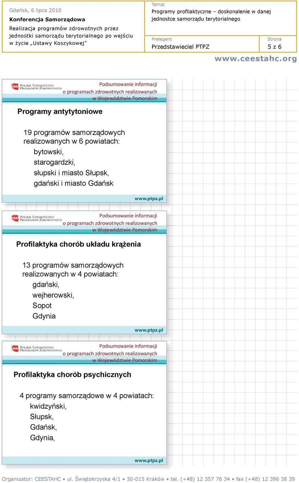 chorób uk adu kr enia 13 programów samorz dowych realizowanych w 4 powiatach: gda ski, wejherowski,