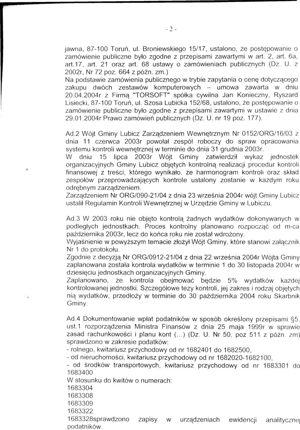 ustalono, że postępowanie o