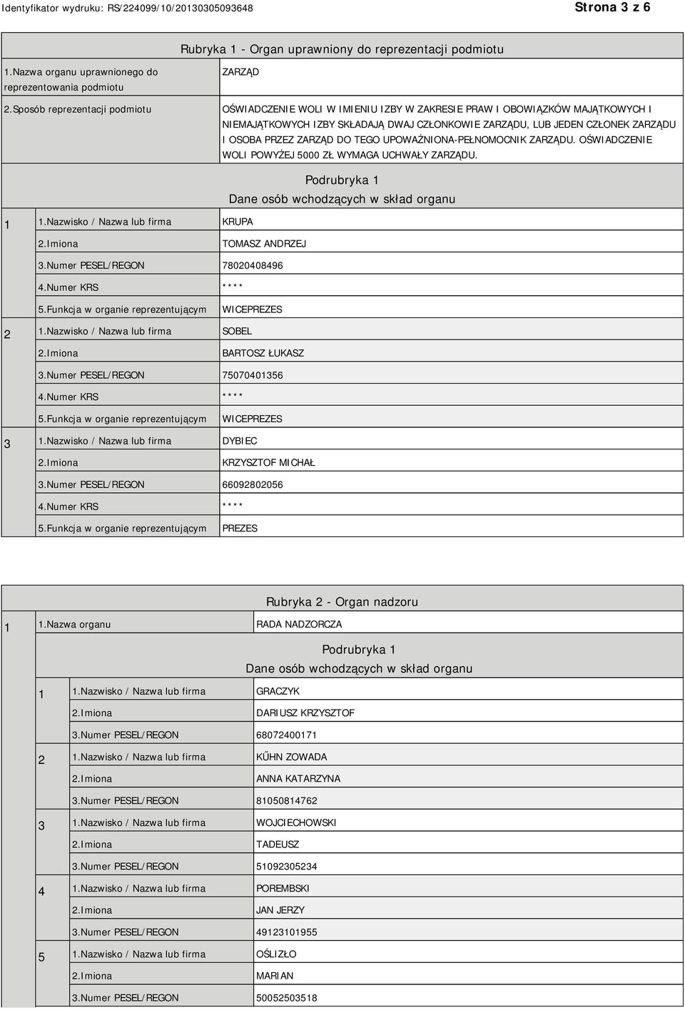 OSOBA PRZEZ ZARZĄD DO TEGO UPOWAŻNIONA-PEŁNOMOCNIK ZARZĄDU. OŚWIADCZENIE WOLI POWYŻEJ 5000 ZŁ WYMAGA UCHWAŁY ZARZĄDU. 1 1.