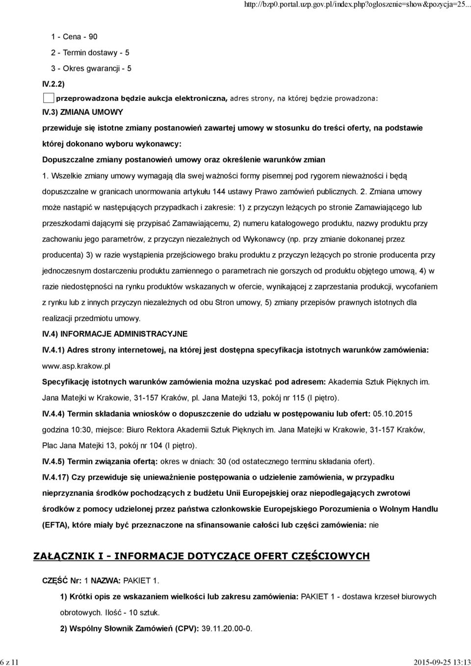 określenie warunków zmian 1.