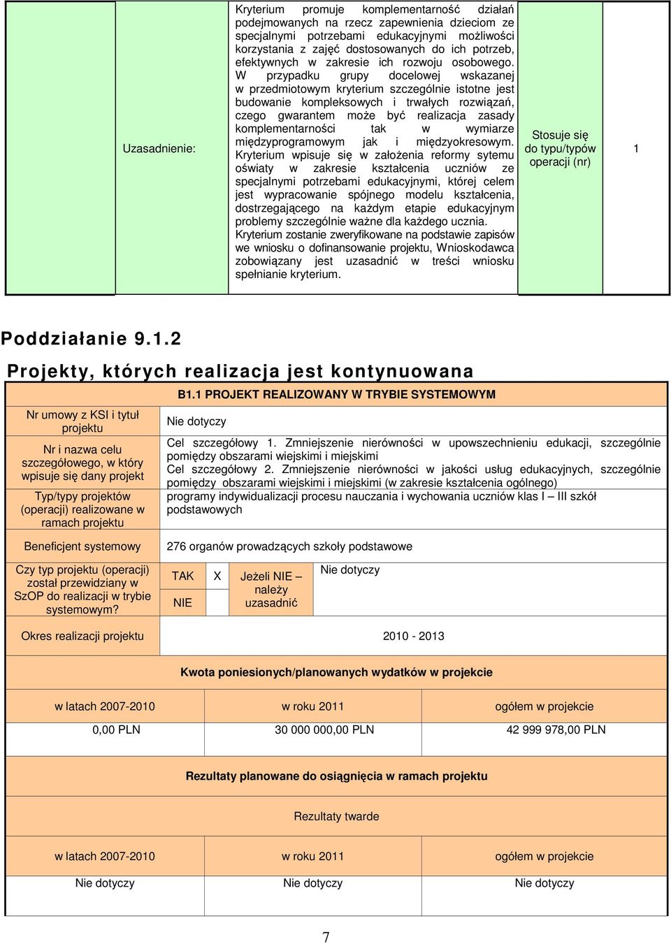 W przypadku grupy docelowej wskazanej w przedmiotowym kryterium szczególnie istotne jest budowanie kompleksowych i trwałych rozwiązań, czego gwarantem moŝe być realizacja zasady komplementarności tak