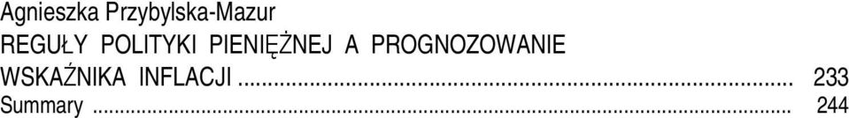 A PROGNOZOWANIE WSKAŹNIKA