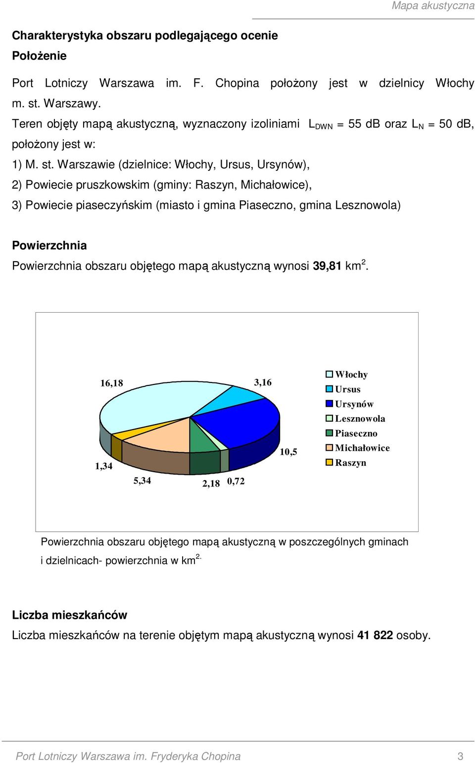 Warszawie (dzielnice: Włochy, Ursus, Ursynów), 2) Powiecie pruszkowskim (gminy: Raszyn, Michałowice), 3) Powiecie piaseczyńskim (miasto i gmina Piaseczno, gmina Lesznowola) Powierzchnia Powierzchnia